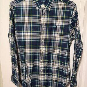 Ralph Lauren Navy and Green Plaid Button-Down Shirt